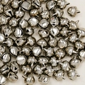 Bulk silver metal craft bells with top hanging loops for DIY jewelry and Christmas decor - Silver
