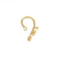 Detailaufnahme einer goldenen Ohrklemme mit vierfacher Spirale aus polierter Legierung - 5-Loch-Anhänger / 2 Stück/Set / Gold