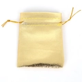 Golden organza drawstring gift bag with metallic shimmer for jewelry packaging - 7x9cm (10 Pieces/Pack) / Gold