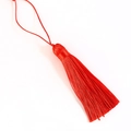 Silky red tassel pendant with hanging loop for DIY bookmarks and traditional decor - Red