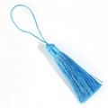 Light blue silky tassel pendant with long hanging rope for bookmarks and DIY crafts - Aqua