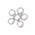 Silver textured twisted open rings for DIY jewelry making and earrings connection - 8mm Diameter x 1.5mm Thickness (50 Pieces/Pack) / White Gold