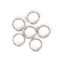 Silver textured twisted open jump rings set for DIY jewelry making and bracelet assembly - 10mm Diameter x 1.5mm Thickness (50 Pieces/Pack) / White Gold