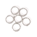 Anillos abiertos retorcidos plateados con textura martillada para creación de joyas DIY y pulseras - Diámetro 12mm x Grosor 1,5mm (50 piezas/paquete) / Oro blanco