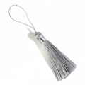 Silver-grey silk tassel with durable cord loop for DIY bookmarks and home decor projects - Light Gray