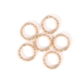 Set de seis anillas doradas con textura para creación de joyería artesanal DIY - Diámetro 12mm x Grosor 1,5mm (50 piezas/paquete) / Oro KC