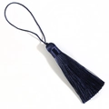 Classic dark blue silk tassel pendant with woven cord for DIY bookmarks and fans - Dark Blue