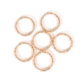 Set de seis anillas abiertas de torsión doradas para creación de joyas DIY - Diámetro 15mm x Grosor 1,5mm (50 piezas/paquete) / Oro KC