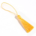 Vibrant yellow silk tassel pendant with long cord for DIY bookmarks and decor - Gold Yellow