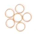 Set de seis anillas abiertas doradas con textura rizada para crear joyas hechas a mano - Diámetro 20mm x Grosor 1,5mm (50 piezas/paquete) / Oro KC