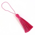 Silky rose red tassel pendant with matching cord for bookmarks and DIY craft projects - Rose Red