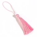 Pink silk tassel pendant with matching hanging loop for DIY bookmark or fan decor - Pink
