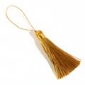 Golden silk tassel pendant with long hanging loop for bookmarks and fans - Dark Yellow