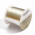 Detail view of 0.2mm silver copper wire for jewelry making on white spool - Thickness 0.5mm approx 110m/roll / Silver