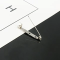 Silver iron brooch pin with three mounting holes and safety lock for DIY crafts - Double Hole 5x20mm (10 Pieces/Pack) / White Gold