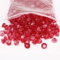 Translucent red lotus flower resin charms for DIY jewelry making and hair sticks - 10 Pieces Pack / Gradient Red