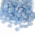 Cuentas de pétalos de ABS azul claro irisado para horquillas hechas a mano DIY - 18x20mm (20 Piezas/Paquete) / Azul (Grande)