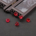Red gradient glass lotus flower bead accessories for DIY hairpins and jewelry - 10 Pieces Pack / Gradient Red