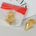 DIY jewelry earring accessories gold hollow flower bead caps with packaging - 12*16MM (6 Pieces/Pack) / Gold