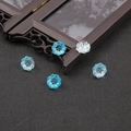 Blue and clear gradient lotus flower glass beads for DIY hairpins and jewelry making - 10 Pieces Pack / Gradient Blue