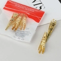 Five-piece set of gold-hued hollow floral finger protectors for DIY jewelry making - 8*40MM (6 Pieces/Pack) / Gold