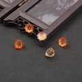 Gradient orange glass lotus seed pod charms for DIY ancient style jewelry making - 10 Pieces Pack / Gradient Orange