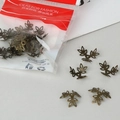 Antique bronze hollow three-petal leaf spacers and flower caps for DIY jewelry making - 14MM (3g/Pack Approx 20 Pieces) / Antique Bronze