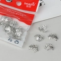 Silver leaf-shaped metal bead caps for DIY jewelry making in clear packaging - 14MM (3g/Pack Approx 20 Pieces) / Silver