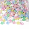 Bunte ABS-Perlen Macaron Muschelblätter mit Bohrungen für DIY-Schmuckherstellung - S / 20 Stück/Packung (15x17mm) / Mehrfarbig