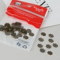 Antique bronze flower bead caps for DIY earring and jewelry making in bulk packaging - 7MM (3g/Pack Approx 50 Pieces) / Antique Bronze