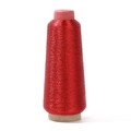 Fil à broder rouge métallique sur bobine pour couture DIY et travaux manuels - Rouge