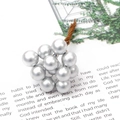 Baies décoratives argentées artificielles pour travaux manuels et décorations de fête - Baie Simple Face / 10mm (Longueur 65mm) 12 Pièces/Paquet / Argent