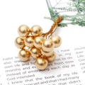 Mazzetto di piccole sfere champagne opache dorate per decorazioni floreali fai-da-te - Bacca Monofacciale / 12 Pezzi/Confezione (10mm x 60mm) / Oro