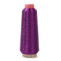 Rouleau simple de fil à broder violet métallique avec texture de soie or et argent - Violet