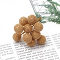 Grappolo di bacche artificiali champagne dorate smerigliate per composizioni floreali - Bacca Opaca / 10 Pezzi/Confezione (14mm x 60mm) / Oro