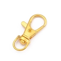 Close-up of golden swivel lobster clasp with rotating D-ring for DIY keychains - 5 Pieces/Pack (13x34mm) / Gold