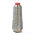 Bobine de fil à broder métallique arc-en-ciel avec finition multicolore brillante - Multicolore Clair