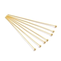 Polished gold plated metal ball head pins for DIY jewelry making and earring assembly - 0.5x16mm (200 Pieces) / Electroplated Gold