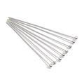Polished silver metal ball head pins for DIY jewelry making and earring accessories - 0.5x16mm (200 Pieces) / White K Plated