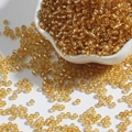 Amber gold silver-lined glass seed beads for DIY jewelry and embroidery crafts - Gold Yellow / 2mm 15g/Pack Approx 1000Pcs