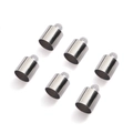 Detail of silver-colored round metal cord ends with loop rings for jewelry making - 8x3mm (Hole: 2.5mm) [50 Pieces/Pack] / White Gold