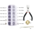 Kit creazione gioielli DIY con chiusure a moschettone anellini e attrezzi professionali - Argento Bronzo Antico con Strumenti