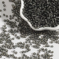 Metallisch dunkelgraue Glasperlen mit Silbereinzug für DIY-Schmuck und Stickerei - Dunkelgrau