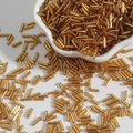 Polished golden glass bugle beads for DIY embroidery and jewelry making accessories - Size 3 Bugle 2x7mm / Gold Yellow