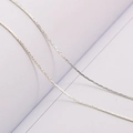 Sottile catena a serpente argento lucido per gioielli DIY e nappe per forcine - 0.8mm 1m/Confezione / Argento