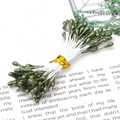 Olive green shimmering floral stamens for DIY handmade crafts and accessory making - Pearlescent Flower Stamens / 3mm x 60mm (90 Pcs/Pack) / Olive Green