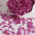 DIY rose gold glass bugle beads for embroidery and handmade jewelry accessories - Size 3 Bugle 2x7mm / Rose Red