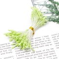 Light green double-headed artificial flower stamens for DIY handmade floral accessories - Matte Heart Stamen / 3mm x 60mm (90 Pcs/Pack) / Light Green