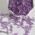 Vibrant purple bugle beads in high-gloss finish for DIY jewelry making and embroidery - Size 3 Bugle 2x7mm / Violet