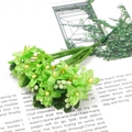 Artificial green chiffon flowers with yellow stamens for DIY craft flower arrangements - Silk Fabric Artificial Flower Bouquet / Length 110mm (6 Pcs/Pack) / Light Green
